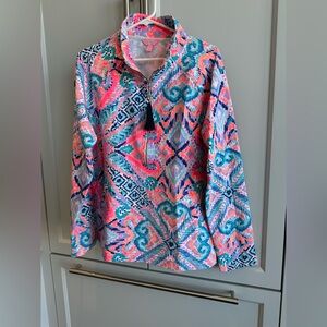 🌷 Lilly Pulitzer XL Skipper Popover Pullover Aztec Southwest 1/4 Zip Long Sleeve